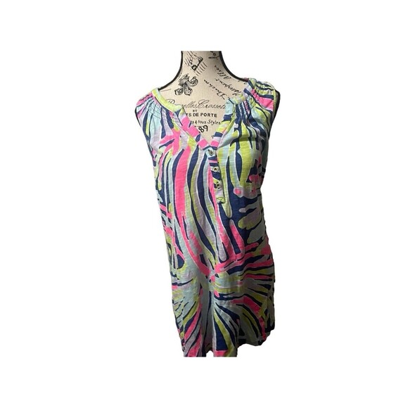 Lilly Pulitzer Women's Pink and Blue Dress Size Medium RARE - Picture 1 of 16